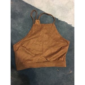 Kendall and Kylie suede halter top